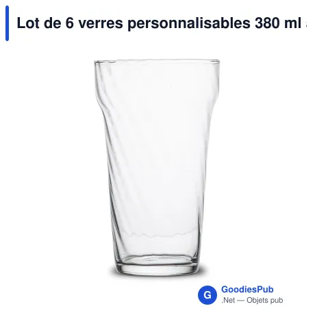 Lot de 6 verres personnalisables 380 ml avec logo - Byon Opacity