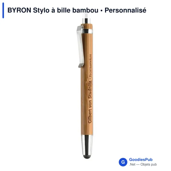 BYRON Stylo à bille bambou - Image 4