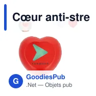 Cœur anti-stress personnalisable en mousse PU avec logo - Blanc ou rouge - Miniature 1