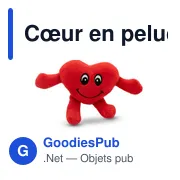 Cœur en peluche personnalisable avec logo - Anmara - Miniature 1