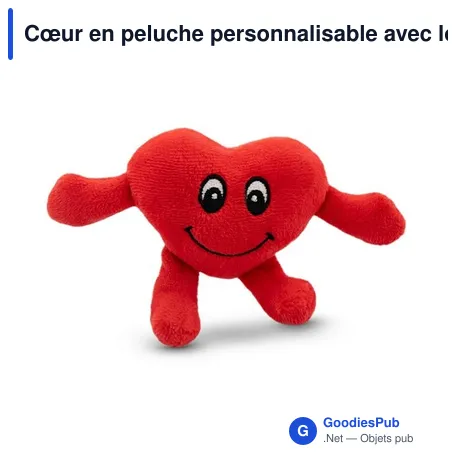 Cœur en peluche personnalisable avec logo - Anmara