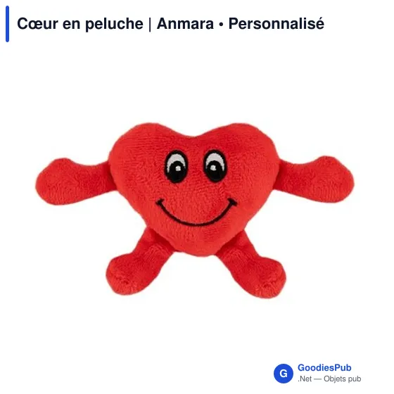 Cœur en peluche personnalisable avec logo - Anmara - Image 2