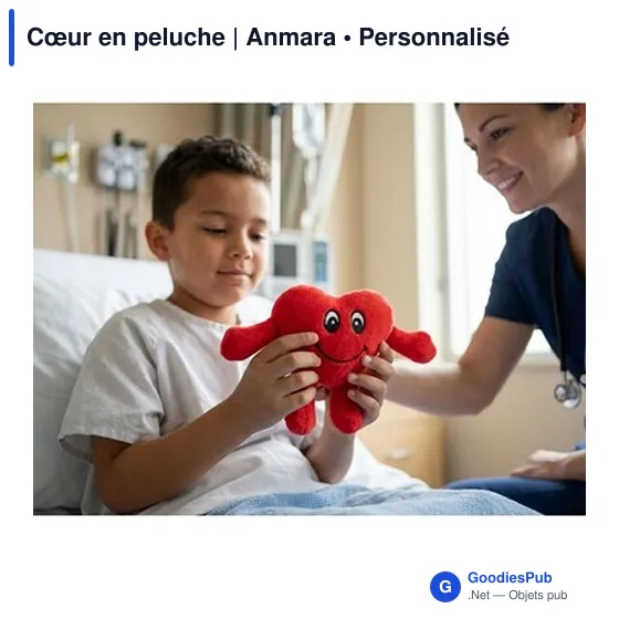 Cœur en peluche personnalisable avec logo - Anmara - Image 3