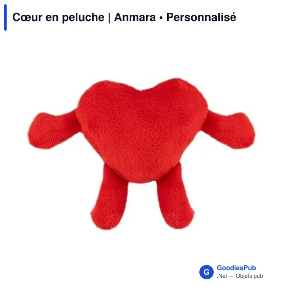 Cœur en peluche personnalisable avec logo - Anmara - Image 4