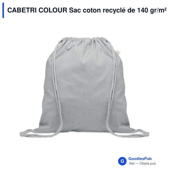 CABETRI COLOUR Sac coton recyclé de 140 gr/m² - Image 1