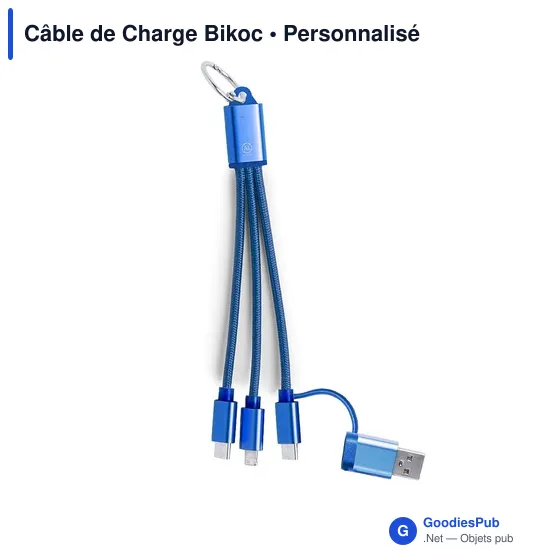 Câble de Charge personnalisable en aluminium recyclé - Bikocavec logo - Image 5