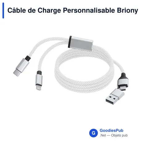 Câble de Charge Personnalisable Briony avec Logo