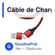Câble de Charge Personnalisable Briony avec Logo - Miniature 5