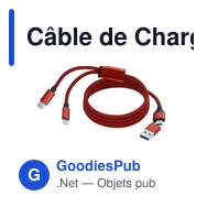 Câble de Charge Personnalisable Briony avec Logo - Miniature 8