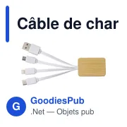 Câble de charge en bambou Brandan - Miniature 1