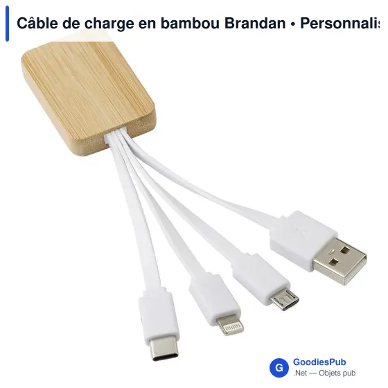 Câble de charge en bambou Brandan - Image 2