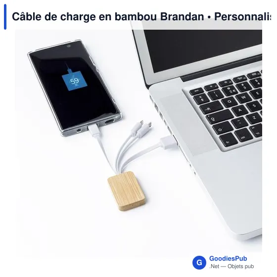 Câble de charge en bambou Brandan - Image 4