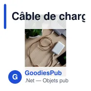 Câble de charge personnalisable en liège B'RIGHT | Brentavec logo - Miniature 2