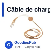 Câble de charge personnalisable en liège B'RIGHT | Brentavec logo - Miniature 4