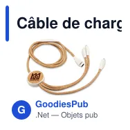 Câble de charge personnalisable en liège B'RIGHT | Brentavec logo - Miniature 6