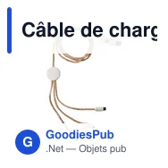 Câble de charge personnalisable en liège Gemma avec logo - Miniature 4