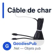 Câble de charge personnalisable en nylon avec logo - Miniature 1