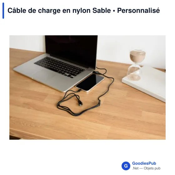 Câble de charge personnalisable en nylon avec logo - Image 4