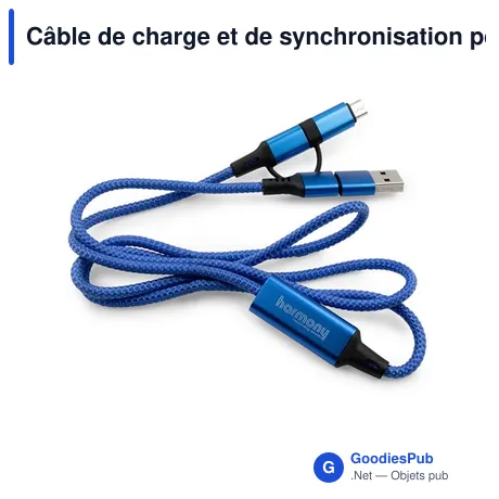 Câble de charge et de synchronisation personnalisable avec logo | Khyree