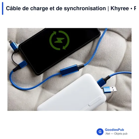 Câble de charge et de synchronisation personnalisable avec logo | Khyree - Image 2