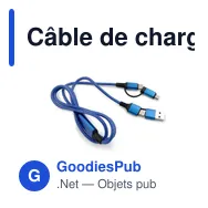 Câble de charge et de synchronisation personnalisable avec logo | Khyree - Miniature 3