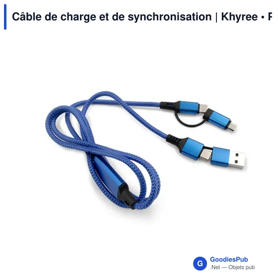 Câble de charge et de synchronisation personnalisable avec logo | Khyree - Image 3