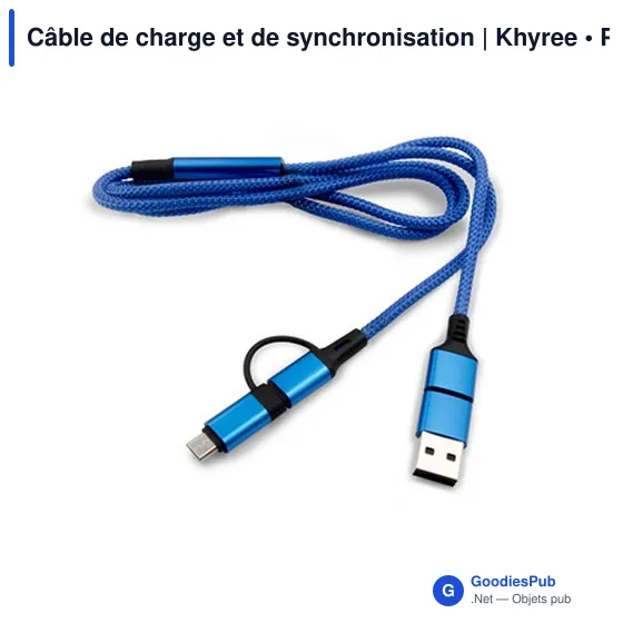 Câble de charge et de synchronisation personnalisable avec logo | Khyree - Image 4