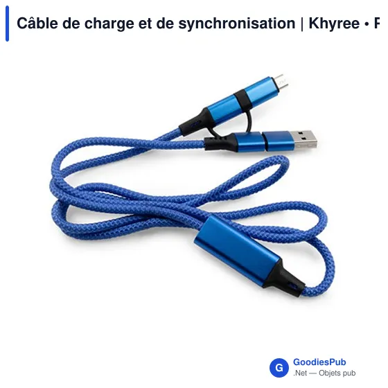 Câble de charge et de synchronisation personnalisable avec logo | Khyree - Image 5