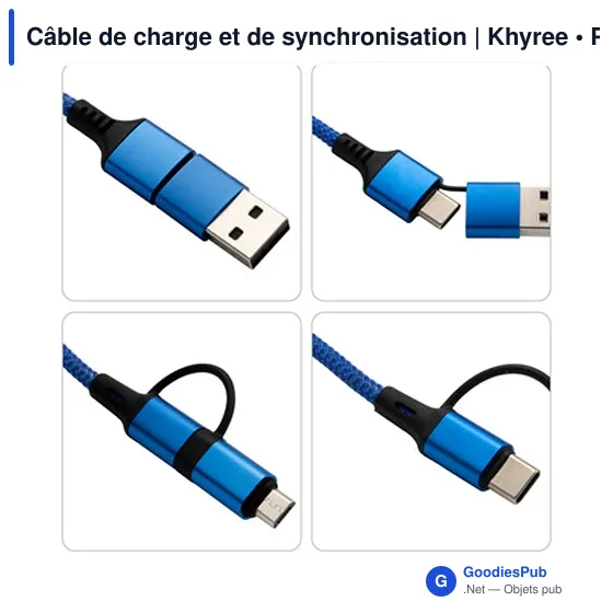 Câble de charge et de synchronisation personnalisable avec logo | Khyree - Image 6