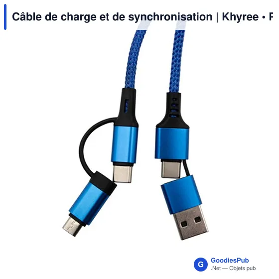 Câble de charge et de synchronisation personnalisable avec logo | Khyree - Image 9