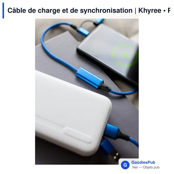 Câble de charge et de synchronisation personnalisable avec logo | Khyree - Image 10