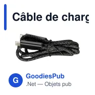 Câble de charge personnalisable 100W avec logo - Gerd - Miniature 1
