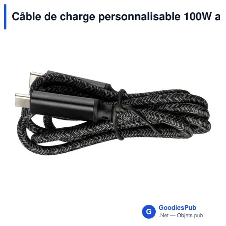 Câble de charge personnalisable 100W avec logo - Gerd
