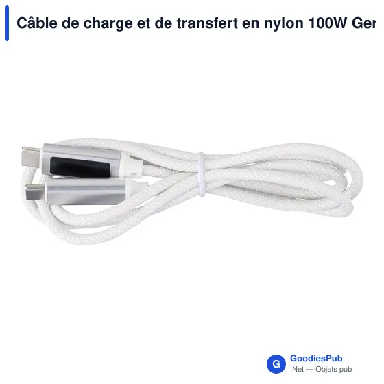 Câble de charge personnalisable 100W avec logo - Gerd - Image 12