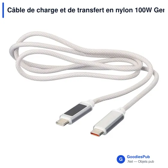 Câble de charge personnalisable 100W avec logo - Gerd - Image 3