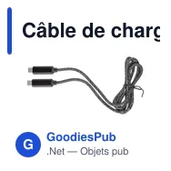 Câble de charge personnalisable 100W avec logo - Gerd - Miniature 5