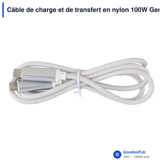 Câble de charge personnalisable 100W avec logo - Gerd - Image 6