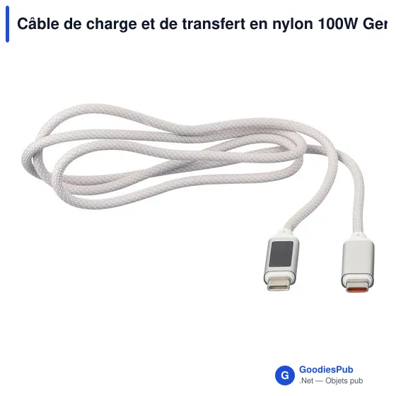 Câble de charge personnalisable 100W avec logo - Gerd - Image 7