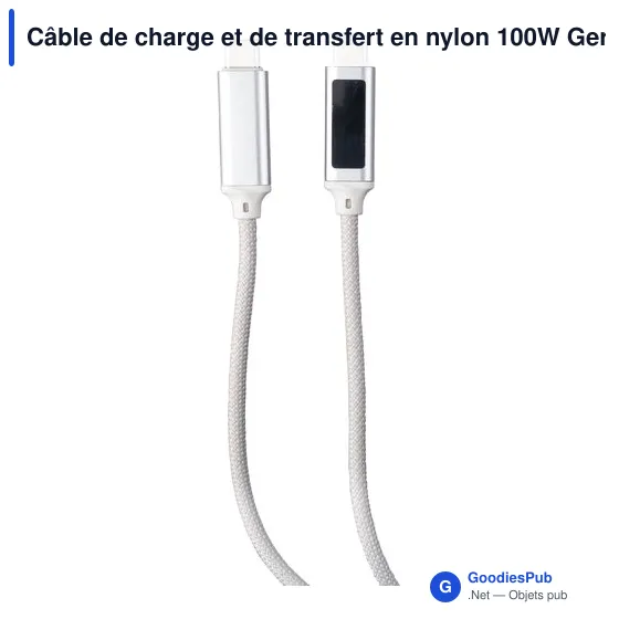Câble de charge personnalisable 100W avec logo - Gerd - Image 8