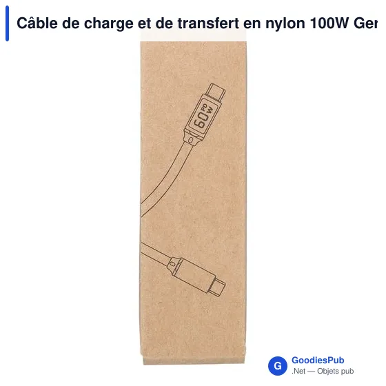 Câble de charge personnalisable 100W avec logo - Gerd - Image 9