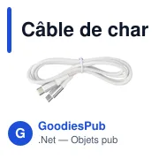 Câble de charge et de transfert personnalisable avec logo - Jacob - Miniature 1