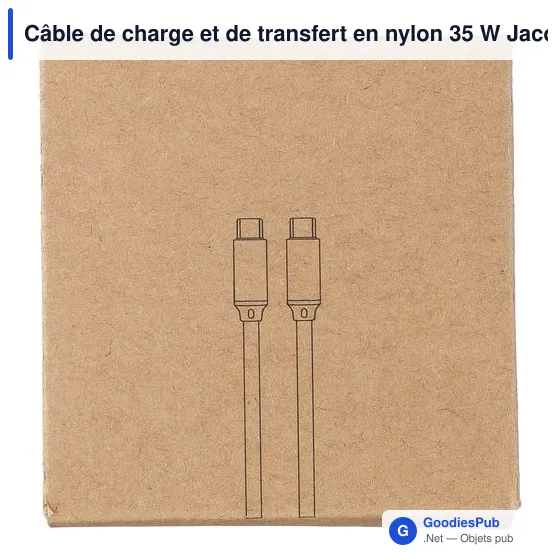 Câble de charge et de transfert personnalisable avec logo - Jacob - Image 2