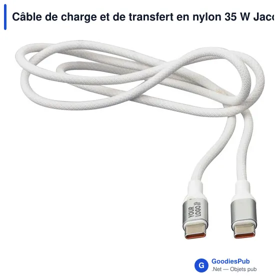 Câble de charge et de transfert personnalisable avec logo - Jacob - Image 3