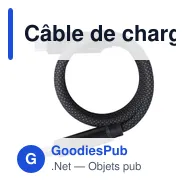 Câble de charge et de transfert personnalisable avec logo - Janet - Miniature 1