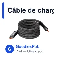 Câble de charge et de transfert personnalisable avec logo - Janet - Miniature 7