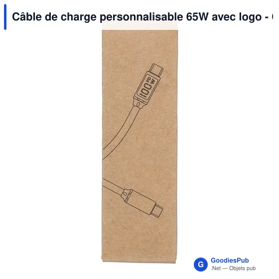 Câble de charge personnalisable 65W avec logo - Claudia - Image 12