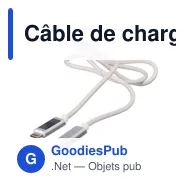 Câble de charge personnalisable 65W avec logo - Claudia - Miniature 3