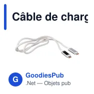 Câble de charge personnalisable 65W avec logo - Claudia - Miniature 4