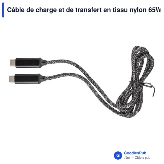 Câble de charge personnalisable 65W avec logo - Claudia - Image 6