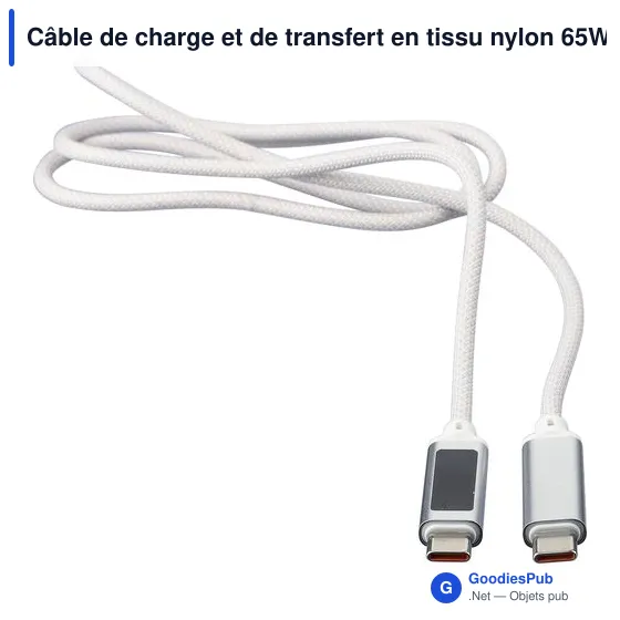 Câble de charge personnalisable 65W avec logo - Claudia - Image 9